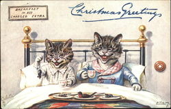 Breakfast In Bed Charged Extra - Cats William Henry Ellam Postcard Postcard