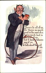 Well-dressed devil Devils Postcard Postcard