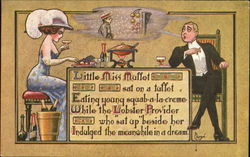 Little Miss Muffet and the Lobster Provider Nursery Rhymes Postcard Postcard