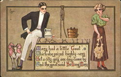 Mary had a little "Goat" Postcard