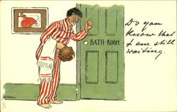 Waiting to Use the Bathroom Postcard