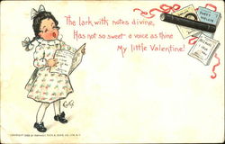 Valentine Girl E. Curtis Postcard Postcard