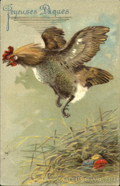 Flying hen With Chicks