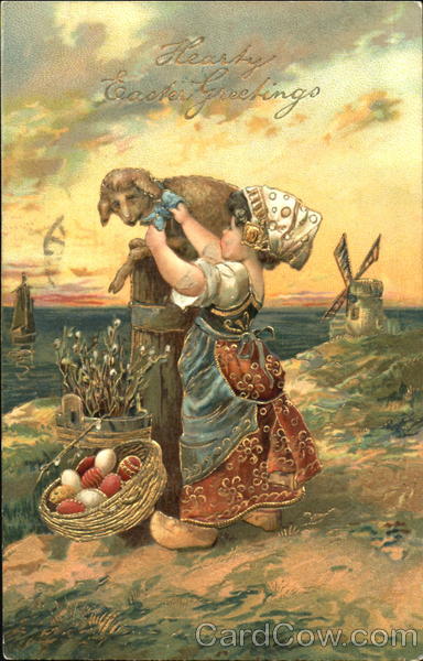 Dutch girl and lamb With Children