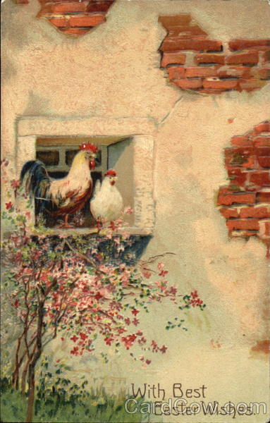 Two chickens at window With Chicks