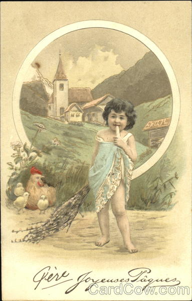 Young Girl in Mountainous Country Scene With Children
