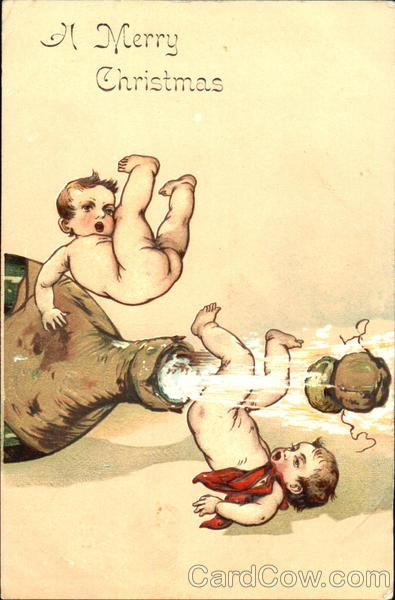 Two Children Releasing Cork on Large Bottle