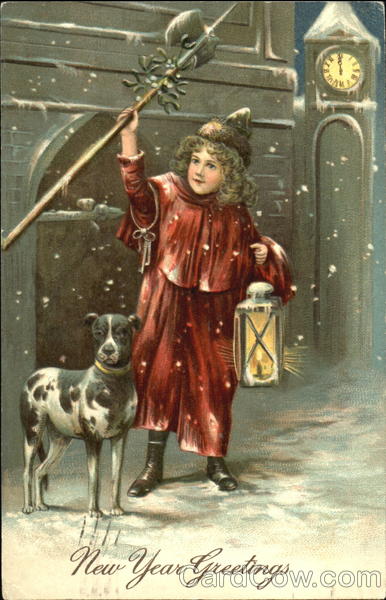 Child & Dog New Year's