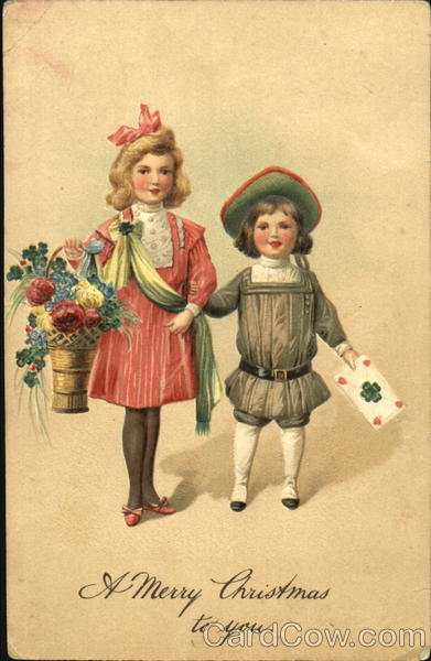 Children in Fine Clothing Christmas Greeting