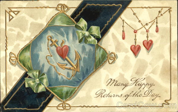 Anchor Sewn on to Pillow Greetings