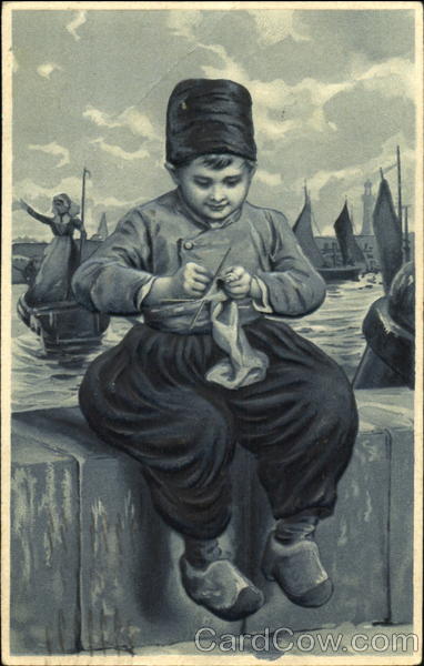 Boy Knitting Dutch Children