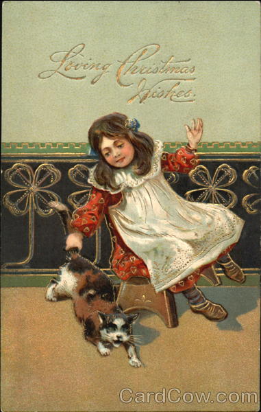 Little girl with kitty Children