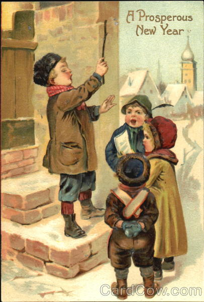 Children singing Christmas carols