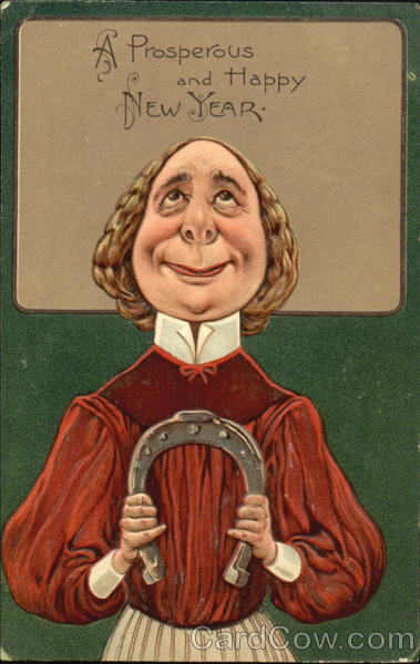 Man Holding Horseshoe New Year's