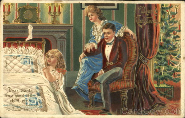 Girl Praying to Santa Children