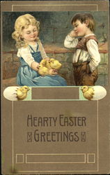 Children With Chicks Postcard
