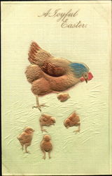 Rooster with chicks Postcard Postcard