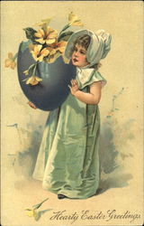 Girl holding Easter egg Postcard