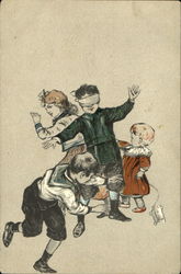 children playing Postcard