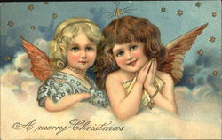 Two Angels on a Cloud Postcard Postcard