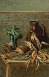 Bread and corn Still Life Postcard