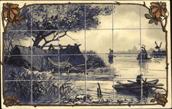 Dutch Scene Tiles Postcard