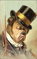 Top-hatted John Bull Dog in a Scowly Mood Postcard