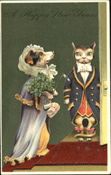 Dog and Cat Dressed as a Lady and Gentleman Dog and Cat Dressed as a Lady and Gentleman