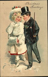 Couple in their Holiday Garb Postcard