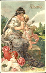 Woman holding a little angel Postcard