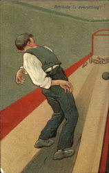 man bowling a strike Postcard