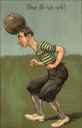 Man Playing Soccer (Football) Postcard