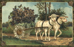 Lamb Cart Postcard