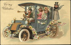 A Valentine's Day Automobile Outing for a Party of Merry Cupids Postcard