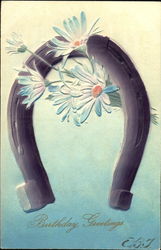 Horeshoe with Flowers Postcard