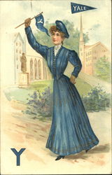 Yale College Girls Postcard Postcard