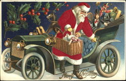 Santa in Car with Toys Santa Claus Postcard Postcard