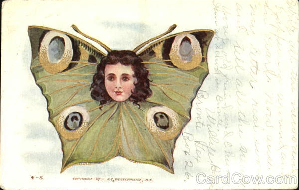 Butterfly with Girl's Head Fantasy