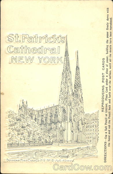 St. Patrick's Cathedral Reproducing Postcard  New York City