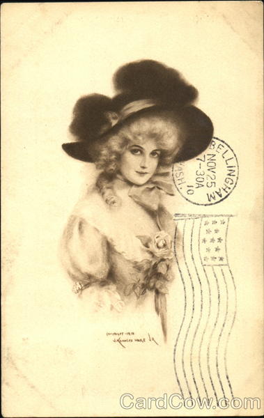 Pretty Woman Wearing Elegant Bonnet J. Knowles Hare Jr.
