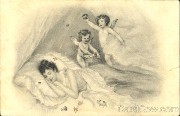 Women Sleeping With Cherub Angels Overhead