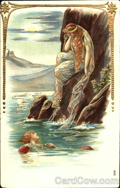 Woman Mourning Her Drowned Love Women