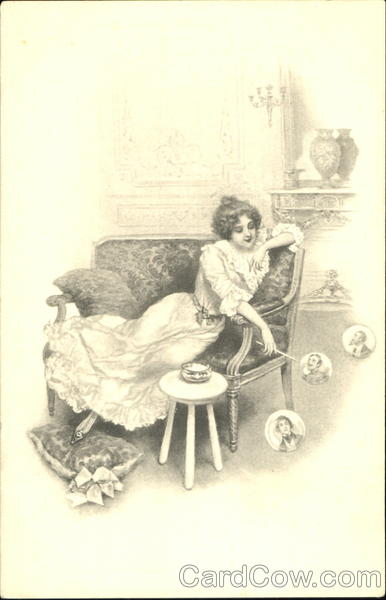 Lady blowing bubbles Women