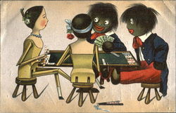 Playing Cards Golliwoggs Postcard Postcard