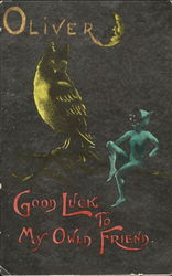 Oliver Good Luck To My Owld Friend Owls Postcard Postcard