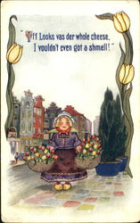 Little Dutch Girl With Flowers Dutch Children Postcard Postcard