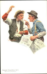 Two Old Men Arguing Postcard