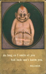 As long as I smile at you bad luck can't harm you. Phrases & Sayings Postcard Postcard