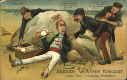 Seaside Weather Forecasts Drinking Postcard Postcard