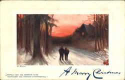 Happily May The Moments Glide That Carry You Through Christmastide Postcard Postcard